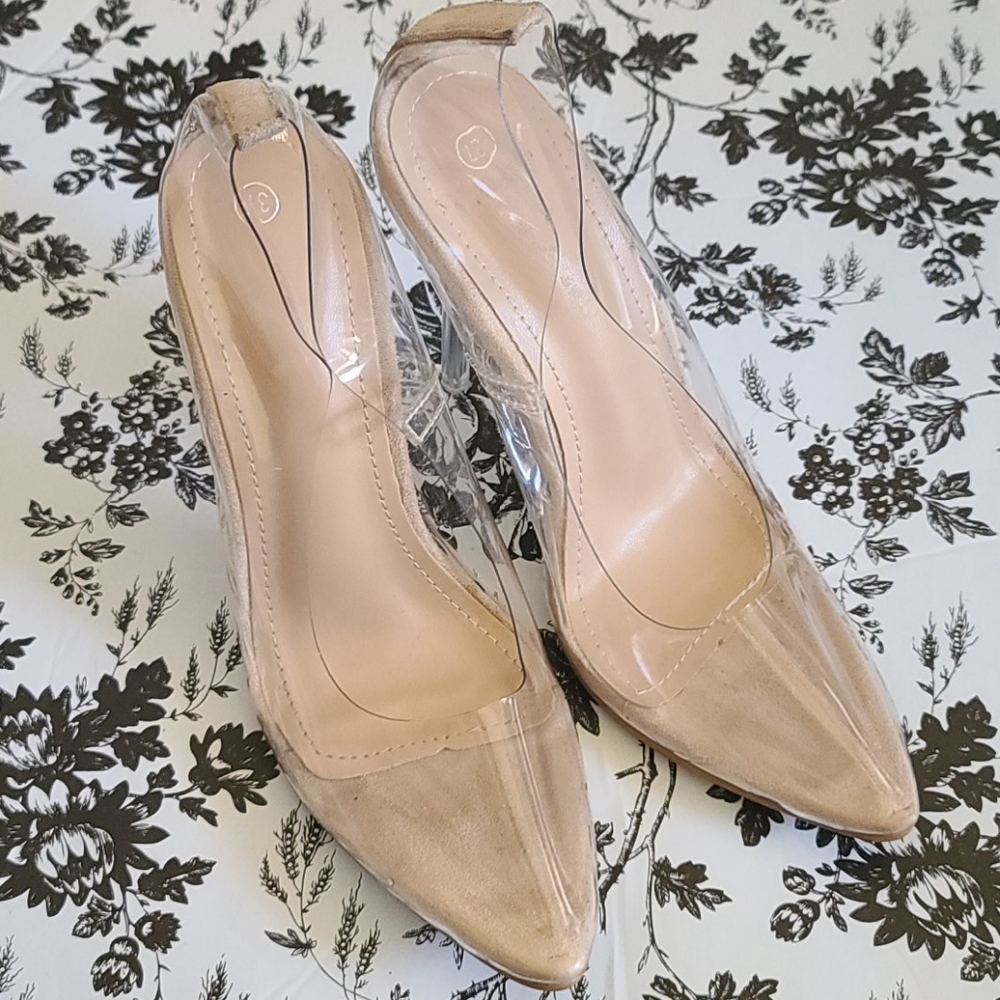 Chic Transparent pointed toe High Heels size 37